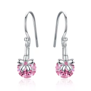 (imagen para) Pendientes colgantes de estilo Pandora con flores de cerezo - BSE039