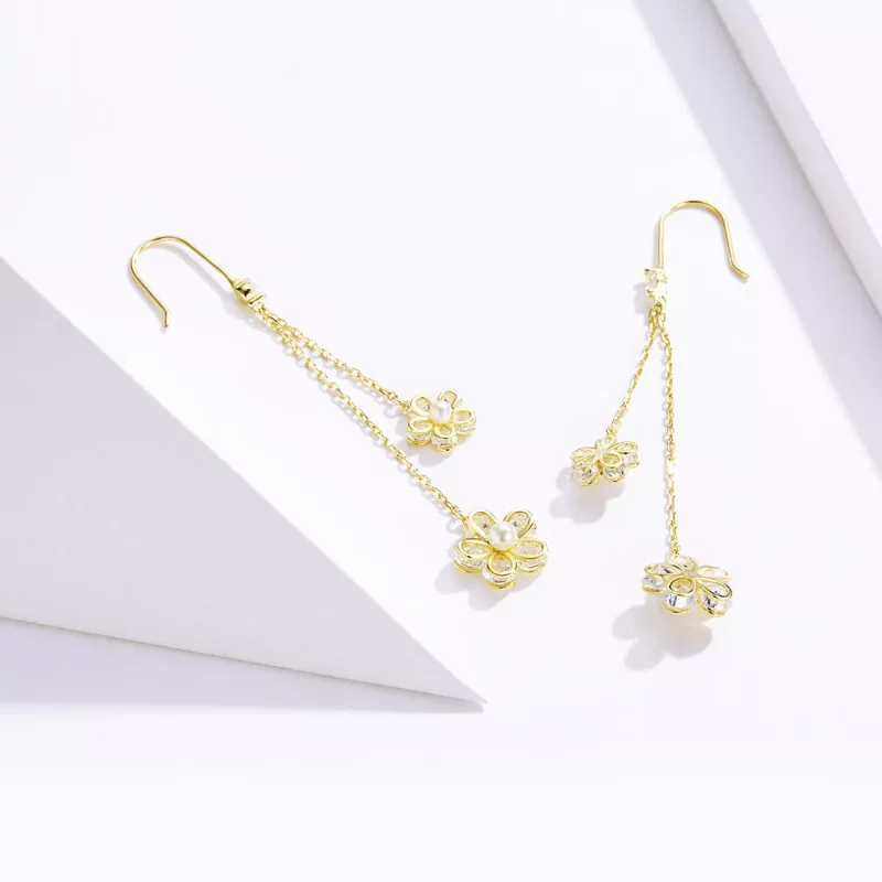 (imagen para) Pendientes colgantes de estilo Pandora con luz de flor - BSE197 - Ver 4