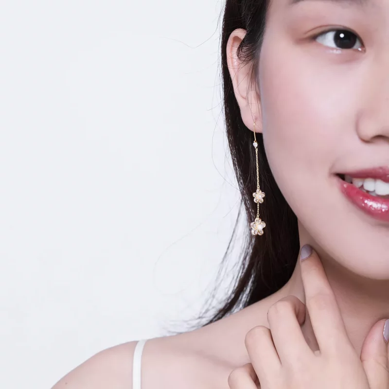(imagen para) Pendientes colgantes de estilo Pandora con luz de flor - BSE197 - Ver 7