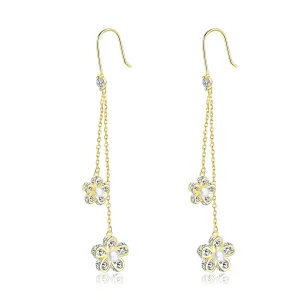 (imagen para) Pendientes colgantes de estilo Pandora con luz de flor - BSE197