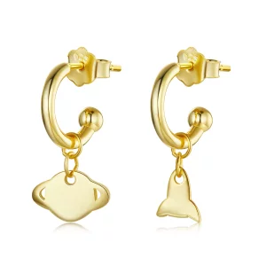 (imagen para) Pendientes colgantes de estilo Pandora - SCE1188-B