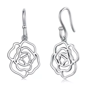 (imagen para) Pendientes colgantes estilo Pandora con rosas - SCE1505