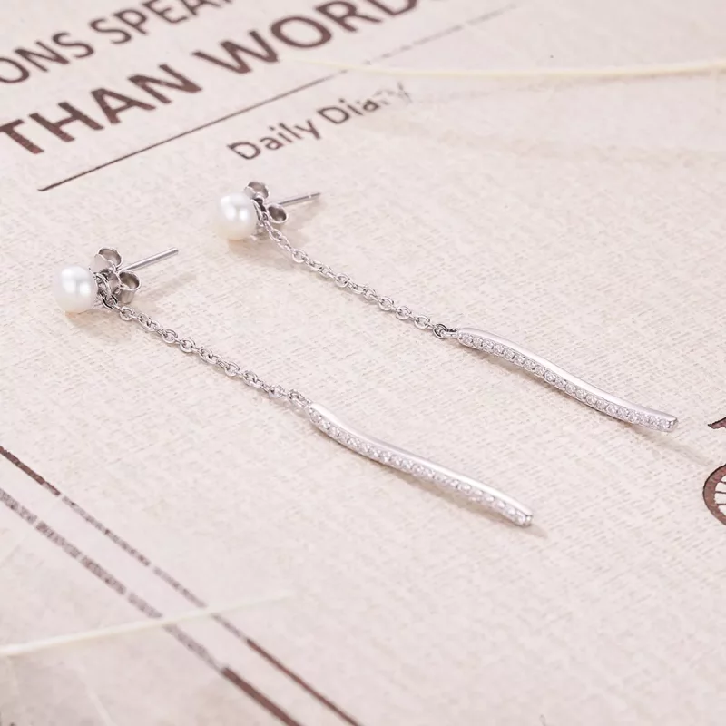 (imagen para) Pendientes colgantes estilo Pandora Love At First Sight - VSE126 - Ver 3