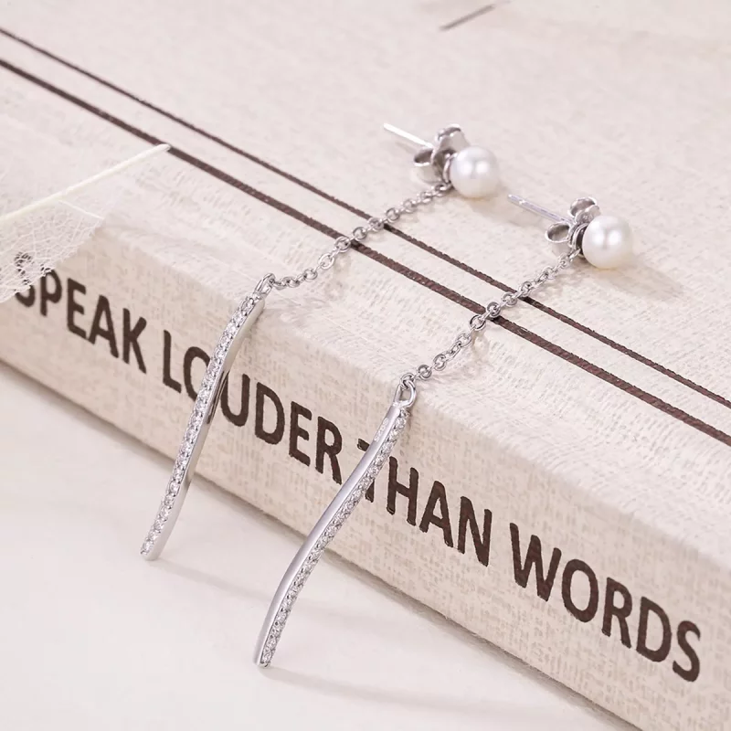 (imagen para) Pendientes colgantes estilo Pandora Love At First Sight - VSE126 - Ver 4