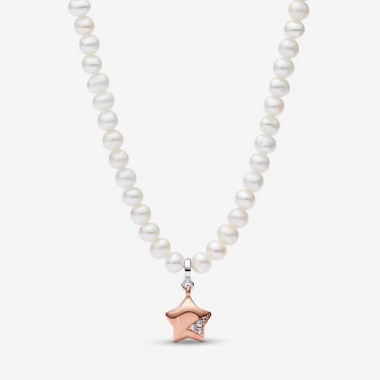 Collar PANDORA en oro rosa con estrella de la suerte - 382489C01-45 - Haga click en la imagen para cerrar