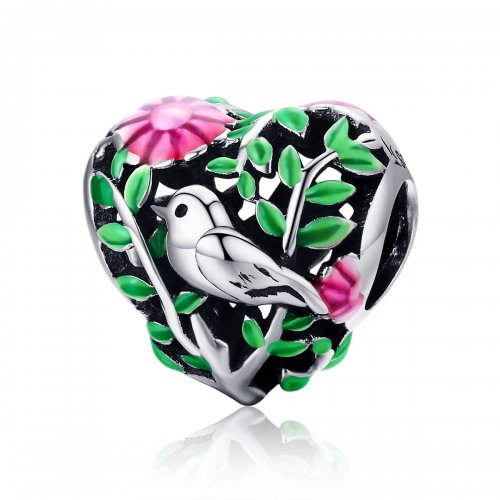Pandora Style Plata Pájaros en el Encanto del Bosque - SCC647