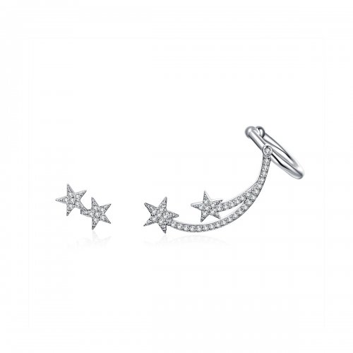 Estilo Pandora Serie Estrella - Pendientes de Estrella de Meteorito - BSE087