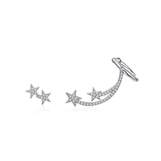 Estilo Pandora Serie Estrella - Pendientes de Estrella de Meteorito - BSE087 - Haga click en la imagen para cerrar