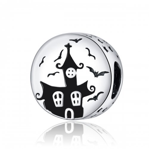 Charm de Plata Estilo Pandora Castillo Fantasma - SCC1615 Charm de Plata Estilo Pandora Castillo Fantasma - SCC1615