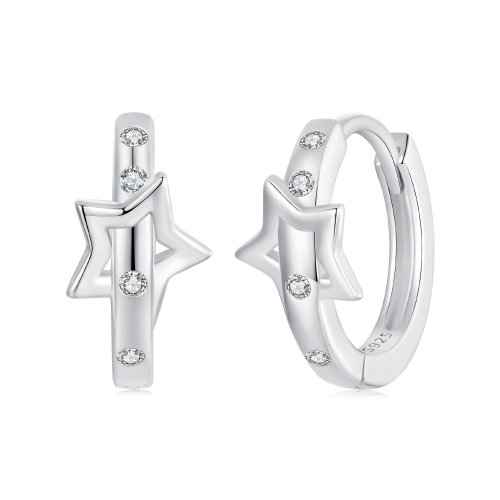 Dijes con hebilla para la oreja con forma de estrella estilo PANDORA - SCE1726