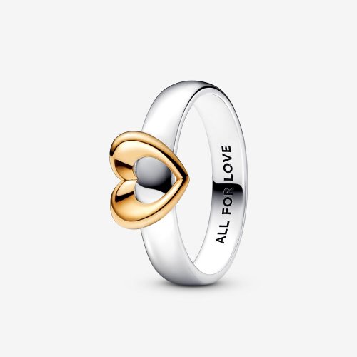 Anillo deslizante de corazón radiante de dos tonos PANDORA - 162504C00