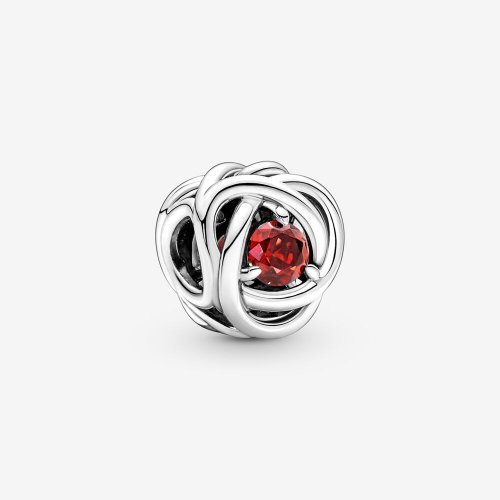 PANDORA Charm de Círculo de Eternidad Rojo Verdadero de Julio - 790065C01