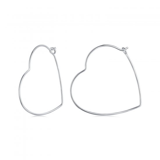 Pendientes sencillos en forma de corazón estilo PANDORA - SCE1711 - Haga click en la imagen para cerrar
