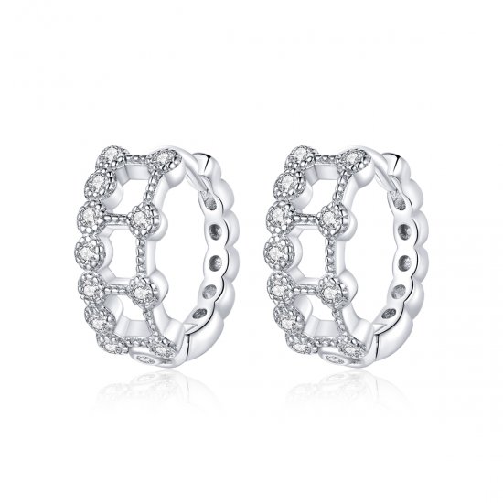 Aros estilo Pandora de doble capa y diseño simple - BSE458 - Haga click en la imagen para cerrar