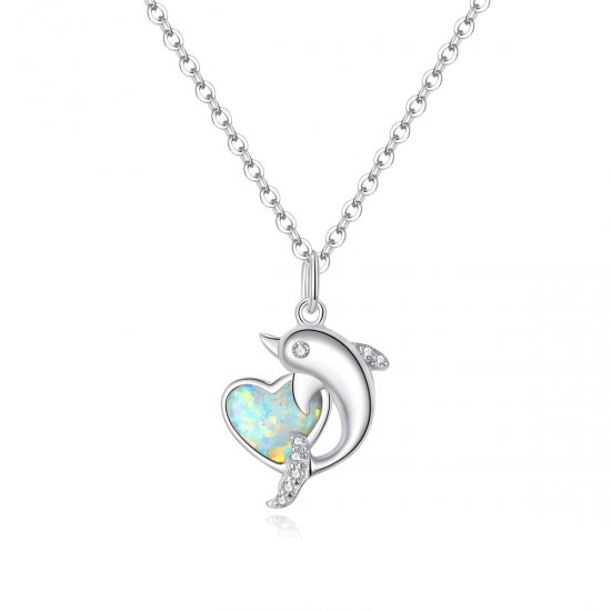 Collar estilo Pandora con colgante de delfín elfo - SCN412 - Haga click en la imagen para cerrar