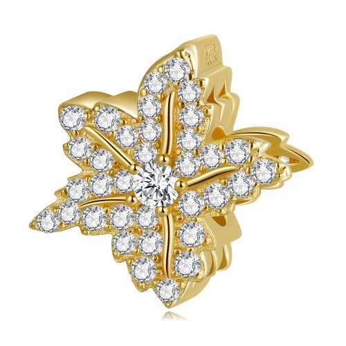 Pulsera estilo Pandora con encanto de hoja de arce - BSC673