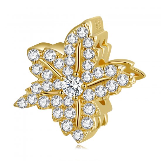 Pulsera estilo Pandora con encanto de hoja de arce - BSC673 - Haga click en la imagen para cerrar