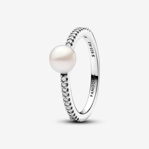 Anillo Pandora Perla Cultivada de Agua Dulce y Pavé - 193158C01 Anillo Pandora Perla Cultivada de Agua Dulce y Pavé - 193158C01