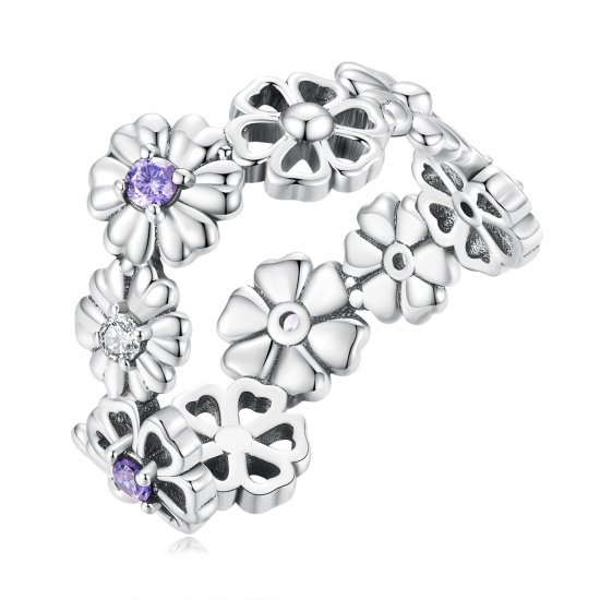 Anillo estilo Pandora con cadena de margaritas - SCR873 - Haga click en la imagen para cerrar