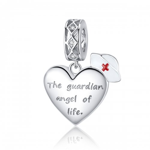 Estilo Pandora Plata El Guardián del Ángel de la Vida Dangle - BSC307