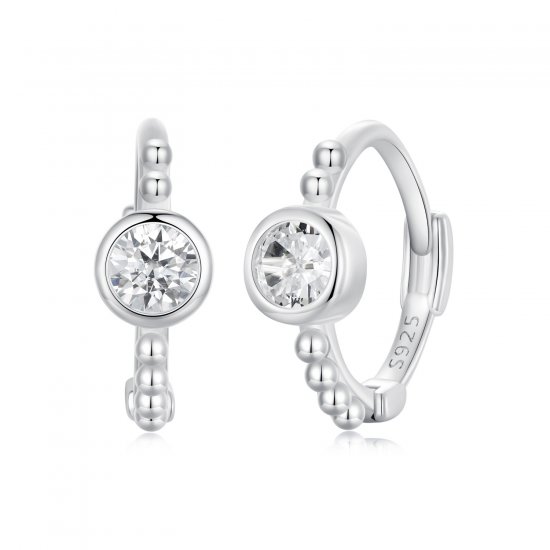 Pendientes sencillos de plata de ley con cuentas estilo PANDORA - SCE1731 - Haga click en la imagen para cerrar