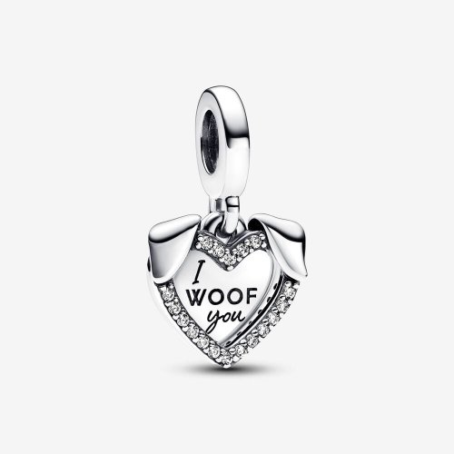 Charm Colgante Pandora Doble Corazón y Perro - 792647C01