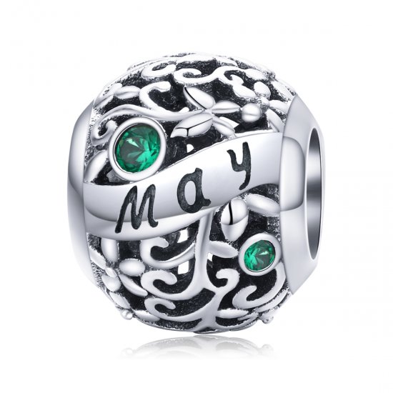 Charm de Piedra de Nacimiento de Mayo en Plata Estilo Pandora - SCC1385-5 - Haga click en la imagen para cerrar