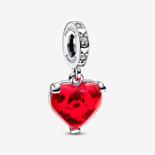 PANDORA Disney Mickey & Minnie Mouse Beso Rojo Encanto Colgante de Cristal