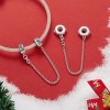 Cadena de seguridad con acebo navideño estilo PANDORA - SCC2918