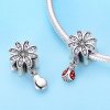 Charm de la historia de la mariquita de plata con estilo Pandora - SCC727