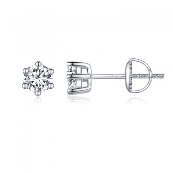Pendientes brillantes de estilo Pandora con circonitas - BSE615-4L - Haga click en la imagen para cerrar