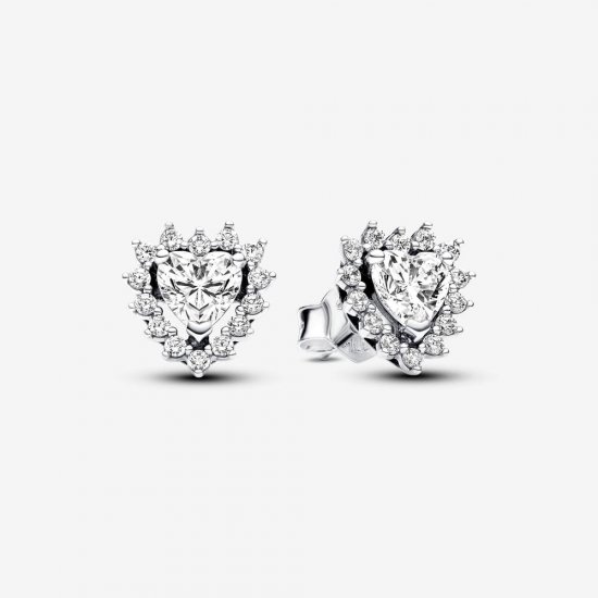Pendientes Pandora de botón Corazón Halo Brillante - 293097C01 - Haga click en la imagen para cerrar