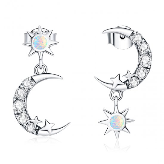 Estilo Pandora Lleva Estrellas y Lleva Luna Pendientes Colgantes - SCE1239 - Haga click en la imagen para cerrar