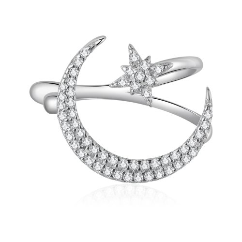 Clip para oreja de estilo Pandora con luna y estrellas - BSE701