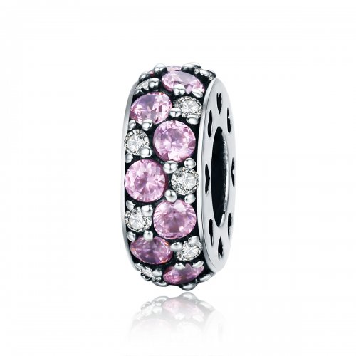 Charm de separador de corazón plateado al estilo Pandora - SCC635