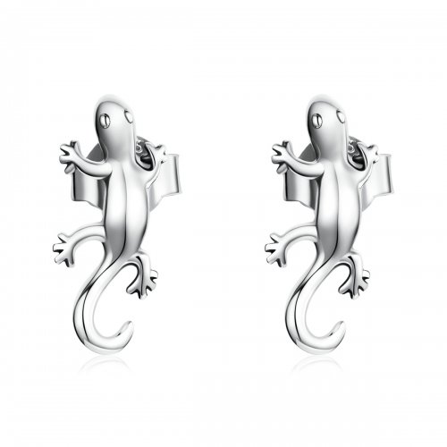Pendientes de botón creativos estilo Pandora con forma de gecko - SCE1292