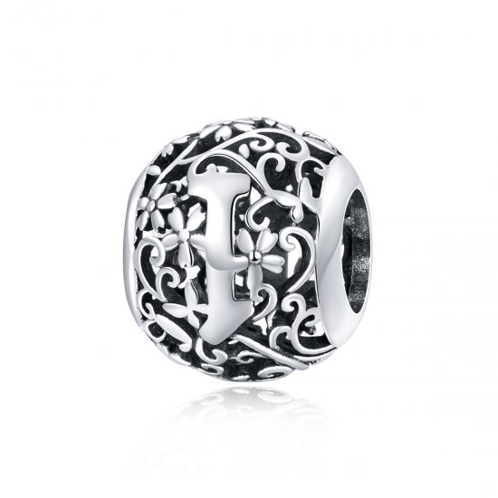 Charm Pandora estilo abierto con flor y letra I - SCC1444-I - Haga click en la imagen para cerrar