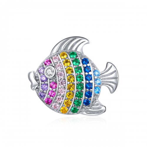 Charm de Pez Colorido de Estilo Pandora en Plata - SCC1803