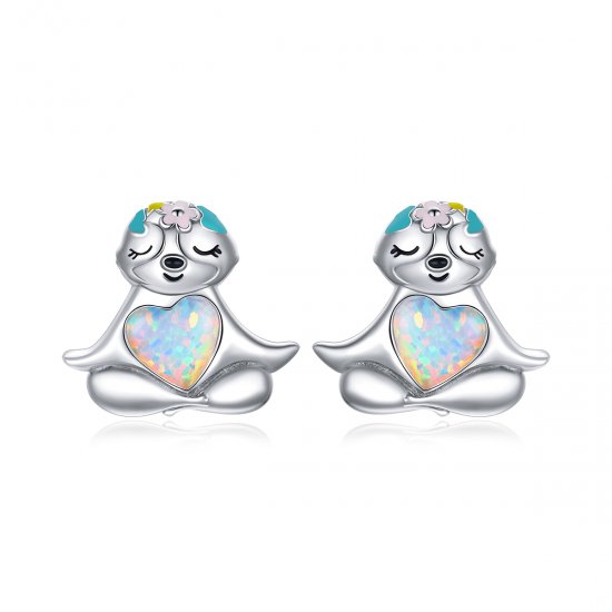 Pendientes de Tuerca con Diseño de Perezoso Estilo Pandora - BSE483 - Haga click en la imagen para cerrar