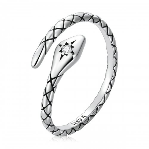 Anillo abierto de estilo Pandora con espíritu retro de serpiente - SCR798 Anillo abierto de estilo Pandora con espíritu retro de serpiente - SCR798