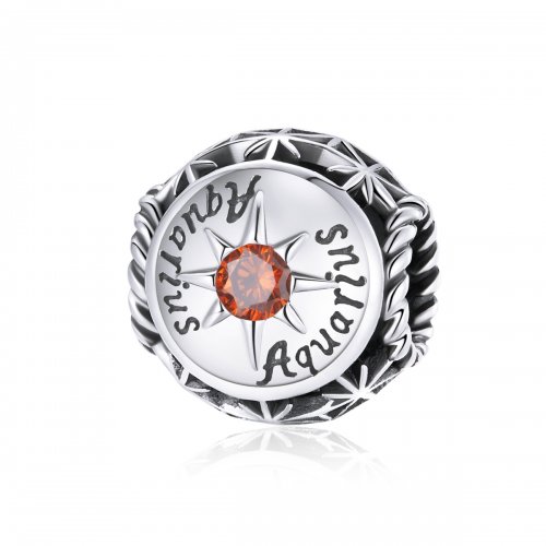 Charm estilo Pandora brillante del signo de Acuario - SCC1725-11 Charm estilo Pandora brillante del signo de Acuario - SCC1725-11
