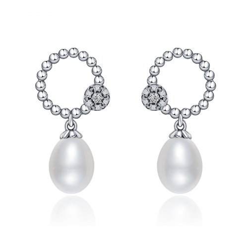 Estos aretes estilo Pandora de temperamento cálido - VSE095