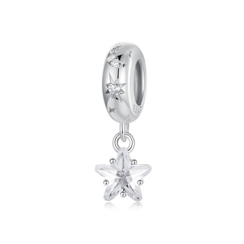 Cuentas espaciadoras de silicona con diseño de estrellas de estilo PANDORA - BSC984