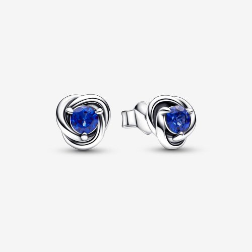 PANDORA Pendientes con forma de círculo de eternidad con piedra natal de septiembre - 292334C07
