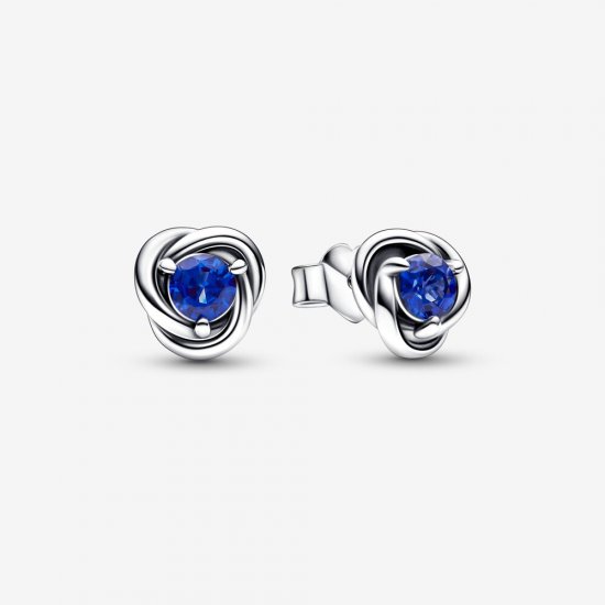 PANDORA Pendientes con forma de círculo de eternidad con piedra natal de septiembre - 292334C07 - Haga click en la imagen para cerrar
