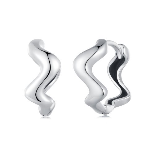 Aretes de estilo Pandora con forma de ola - SCE1624