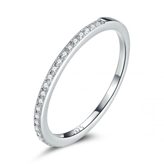 Anillo de Estilo Pandora con Halo de Arcángel - SCR740-WH - Haga click en la imagen para cerrar