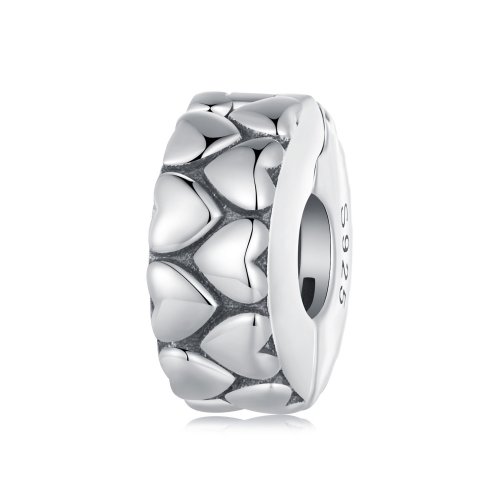 Pandora Style Doble Corazones Clip - SCC2637