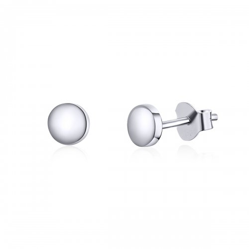 Pendientes estilo Pandora de plata con forma de frijol simple - SCE705-A