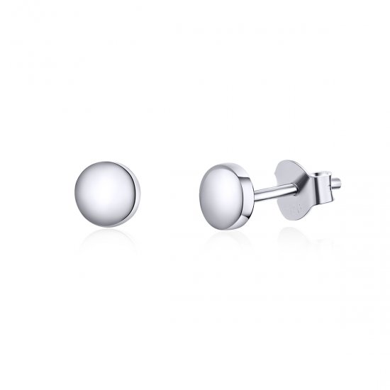 Pendientes estilo Pandora de plata con forma de frijol simple - SCE705-A - Haga click en la imagen para cerrar